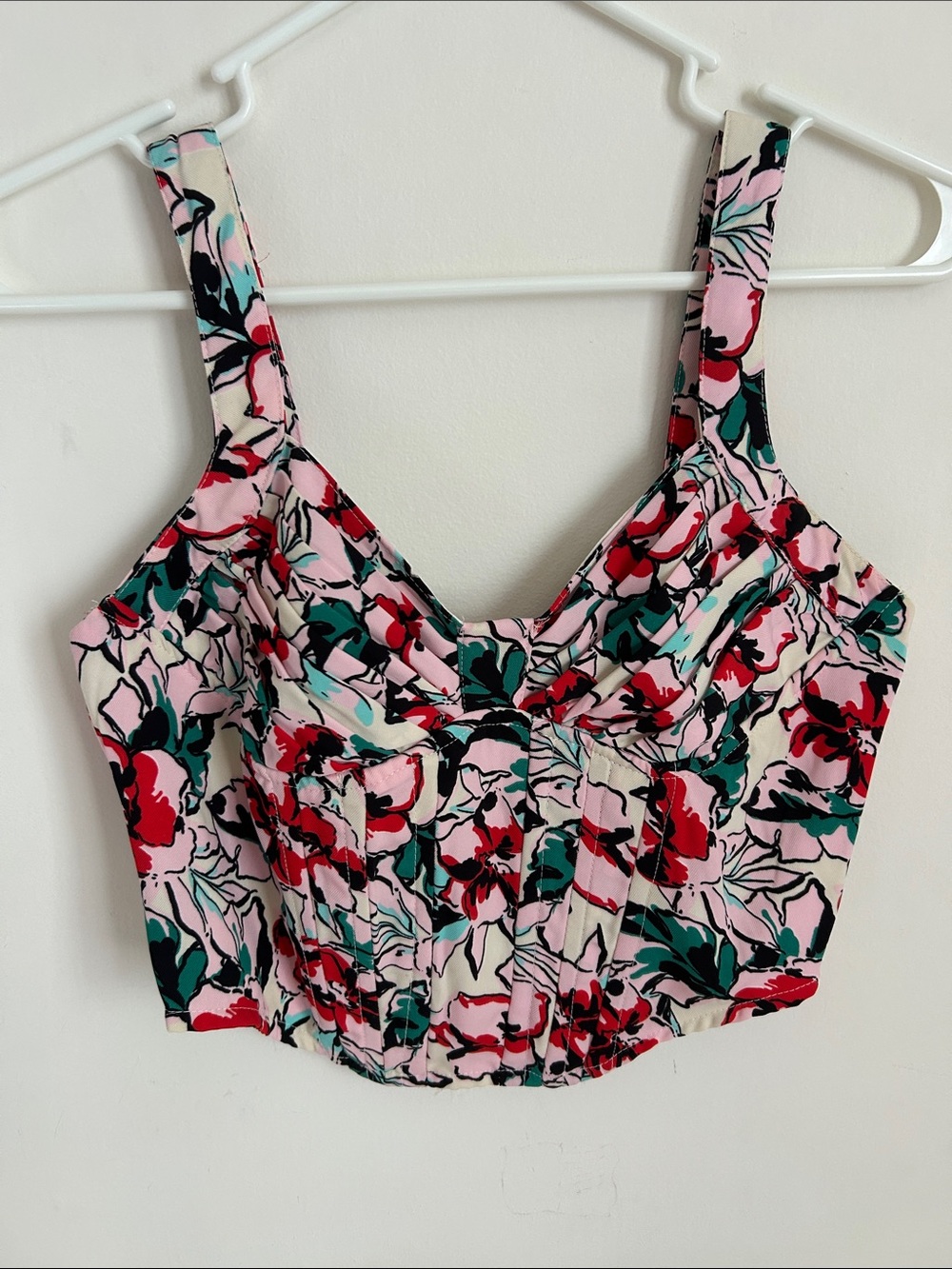 Japna Pink Floral corset crop top